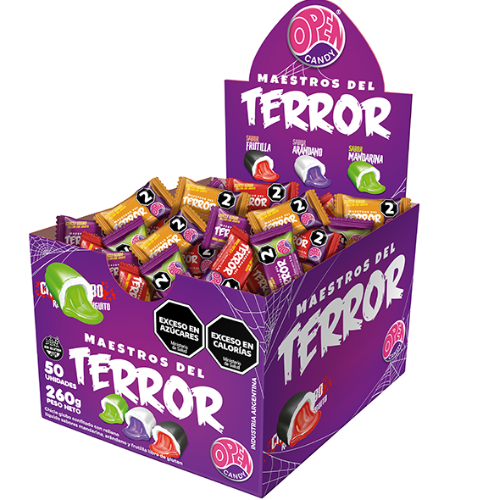 CHICLE OPEN CANDY MAESTROS DEL TERROR CON TATOO 50u 5.3g