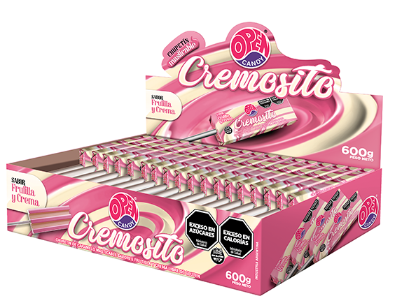 CHUPETIN MASTICABLE CREMOSITO 50u 12g (sabor frutilla y crema)