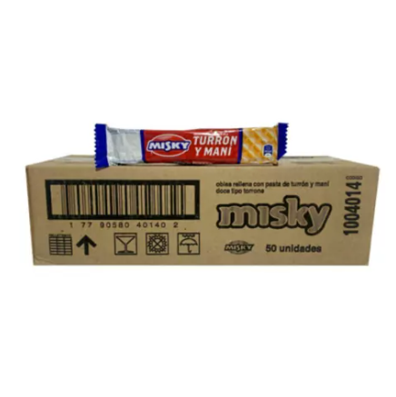 TURRON MISKY 50UNID 25GR CAJA