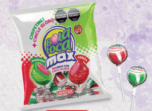 BOLA LOCA MAX BOLSA CEREZA MANZANA 24U 18GR