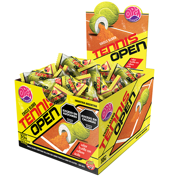 CHICLE OPEN CANDY TENNIS DISPLAY 30u