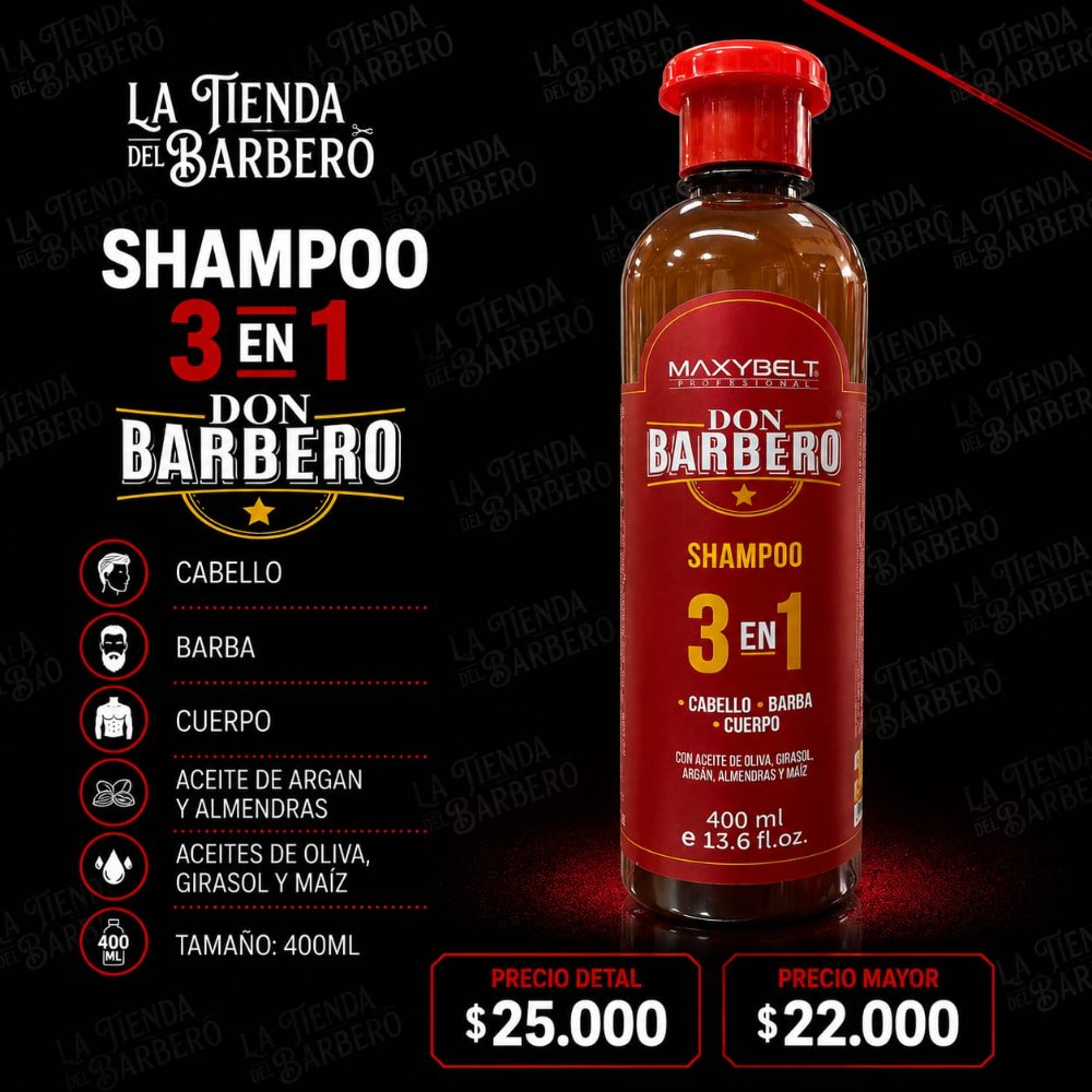 SHAMPOO 3 EN 1 DON BARBERO