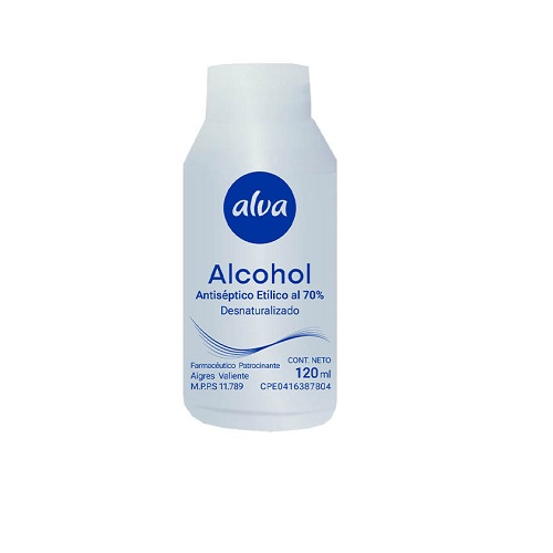 Alcohol 120 ml Alva Antiséptico 70% Tapa /(Economico)