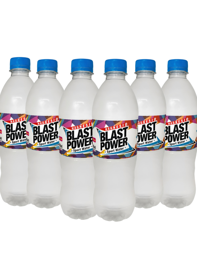 Pack x 6 Unid Agua Blast Power con Magnesio x 600ml botella de plastico.