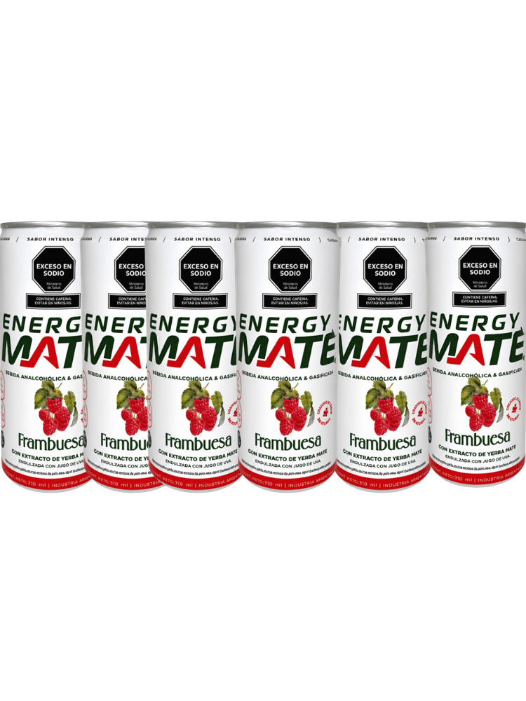Pack x 6 Unid Energy Mate Frambuesa x 310ml lata.