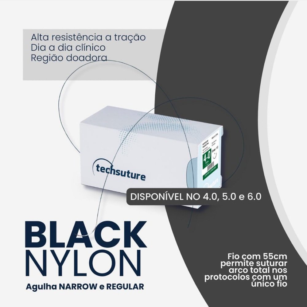 Techsuture - Fios de Sutura- NYLON BLACK