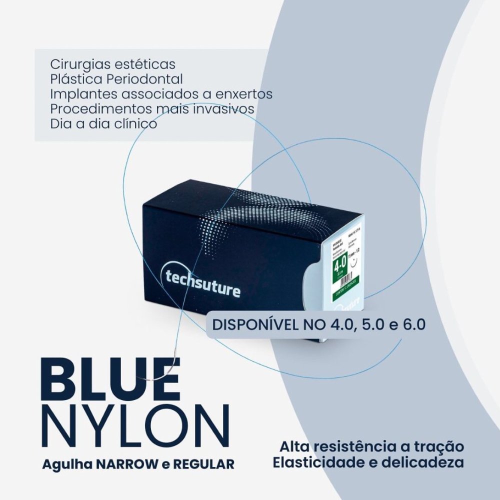 Techsuture - Fios de Sutura-NYLON BLUE