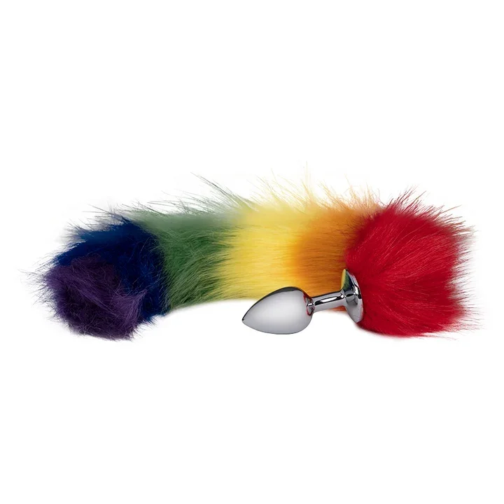 Plug Anal con Cola de Zorro Rainbow Pride