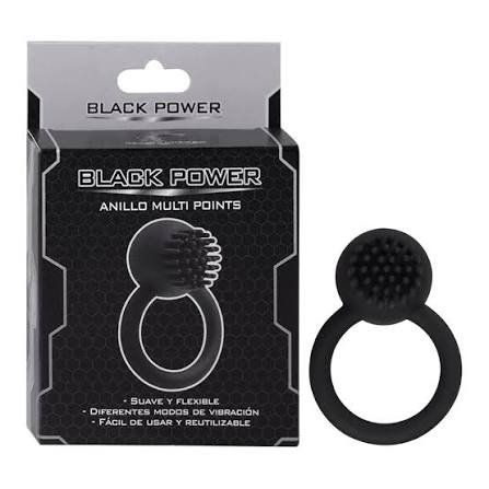 Anillo Vibrador Multi Points Black Power