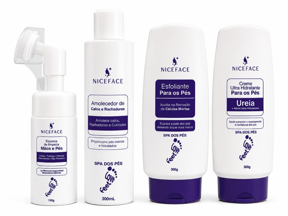 Kit Spa Dos Pés NiceFace Completo Esfoliante Creme Ureia Amolecedor De Calos Espuma De Limpeza Pedicure Podologia