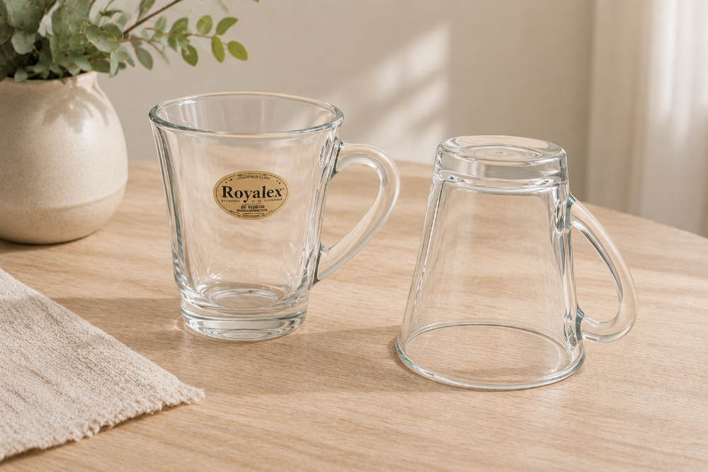 TAZA DE CAFE DE VIDRIO x 6 UNID