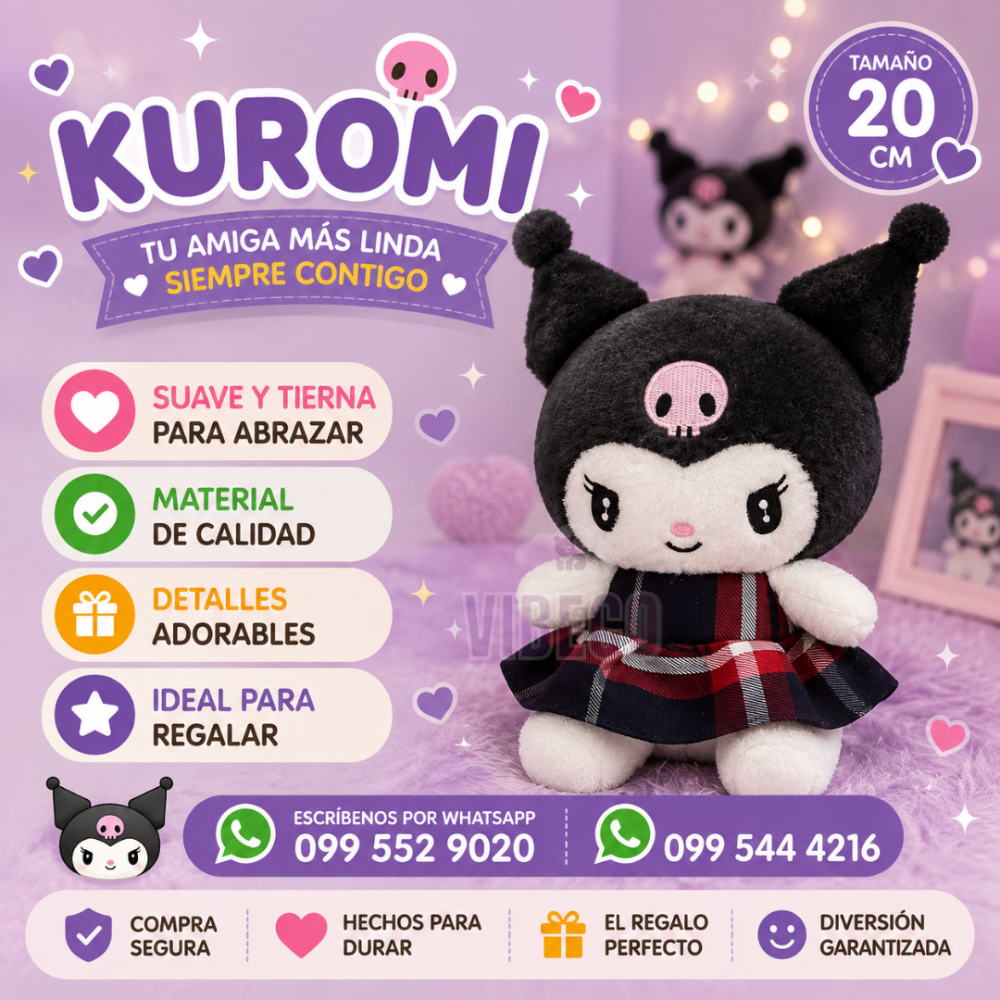 Kuromi Colegiala 20cm