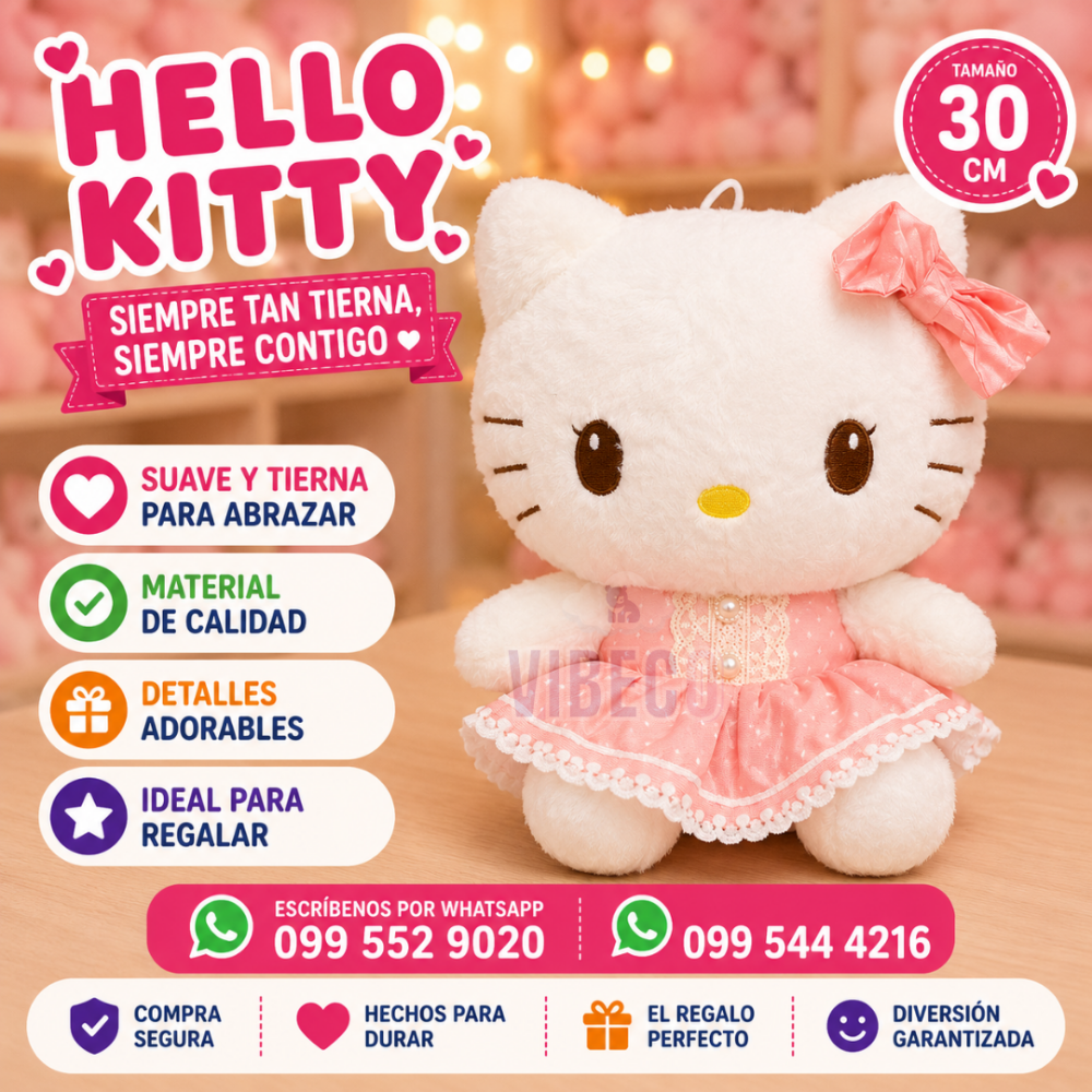 Hello Kitty Salmón 30cm