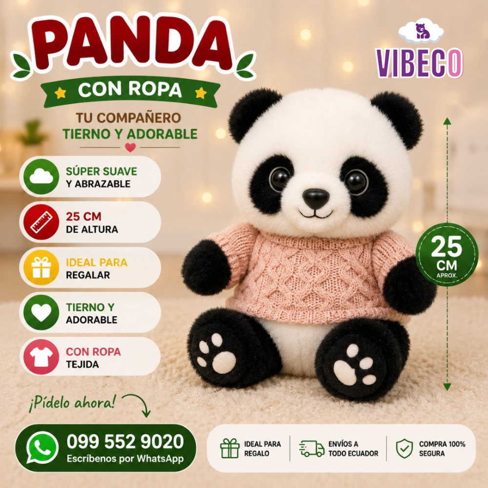 Panda Camisa 25cm