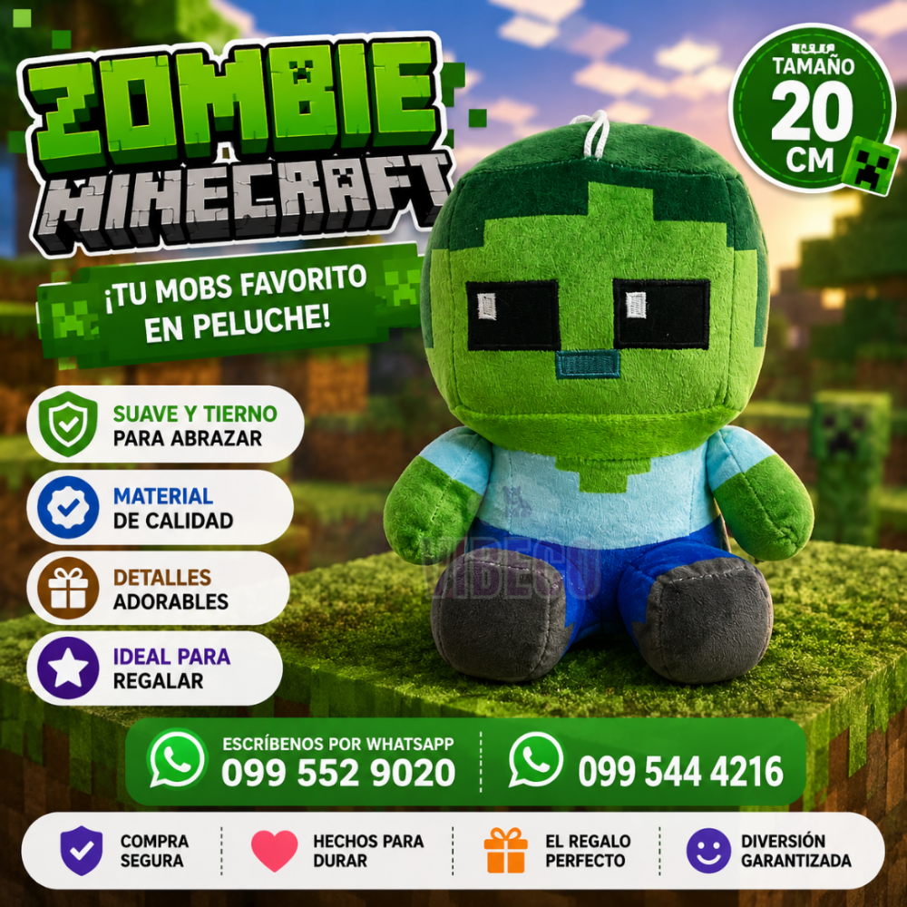 Zombie Minecraft 20cm