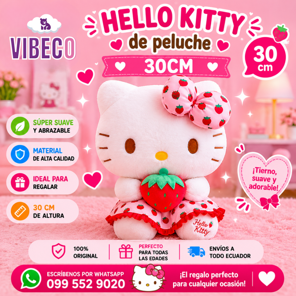 Hello Kitty Con Fresa 30cm