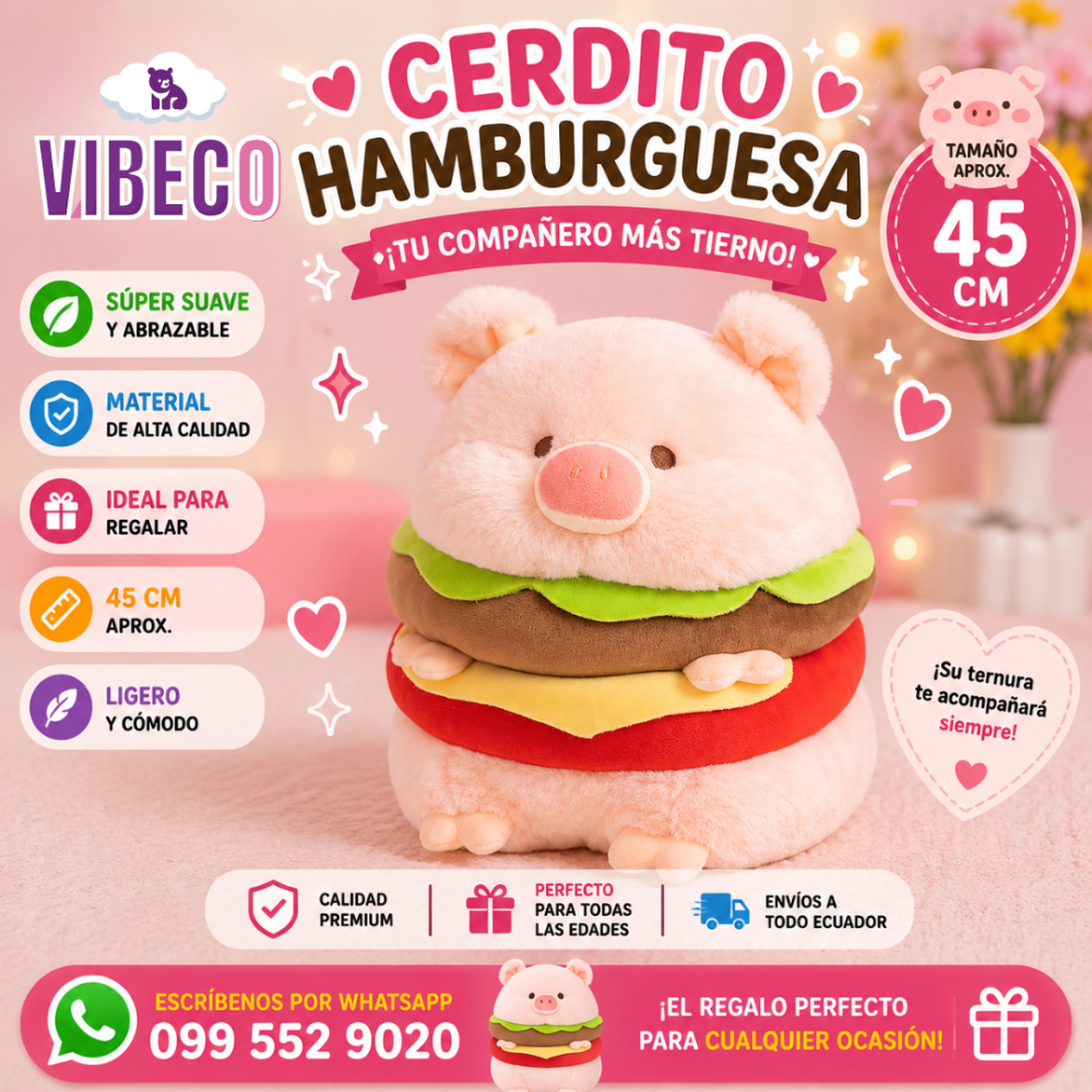 Cerdito Hamburguesa 45cm