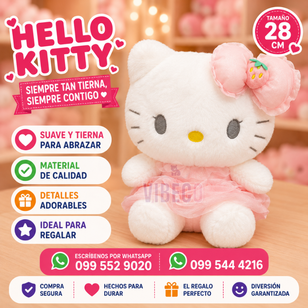 Hello Kitty Tul Rosa28cm