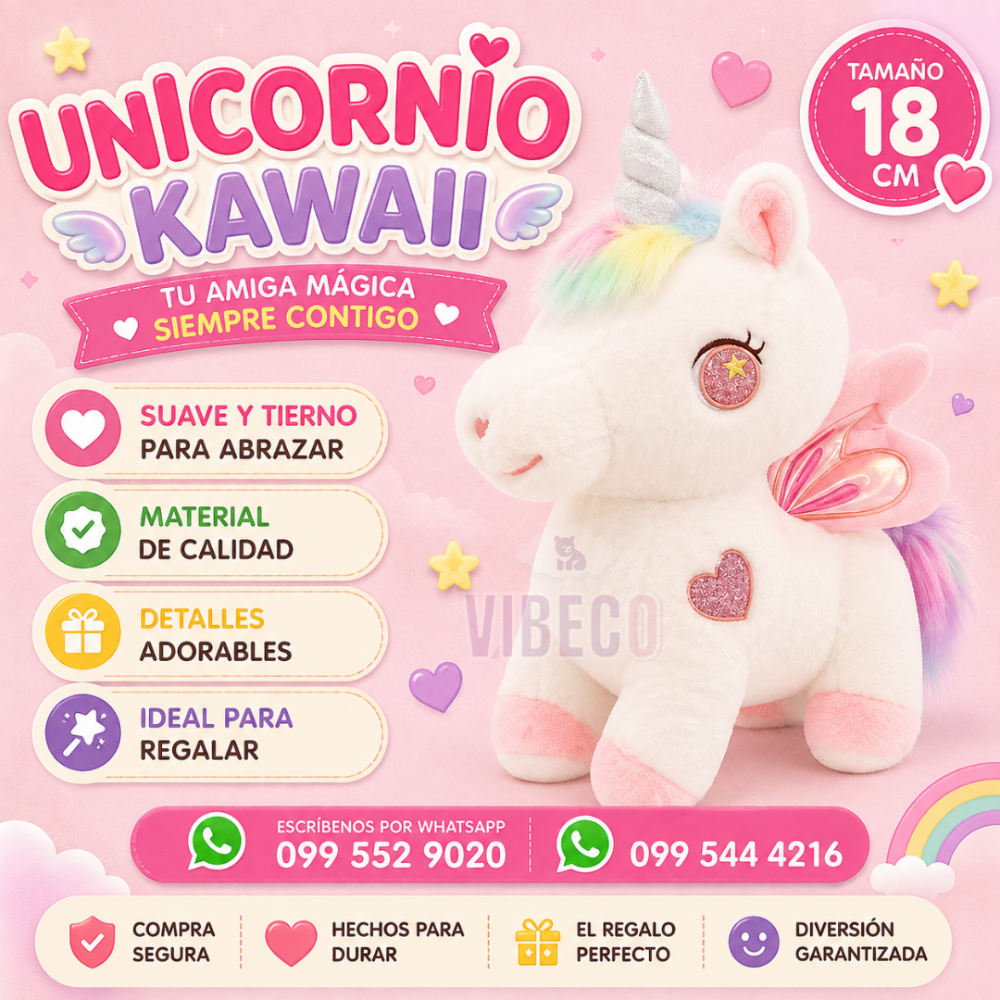 Unicornio Rosa 18cm