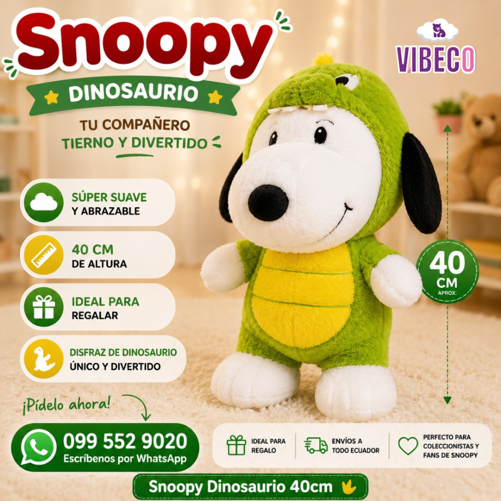 Snoopy Dinosaurio 40cm
