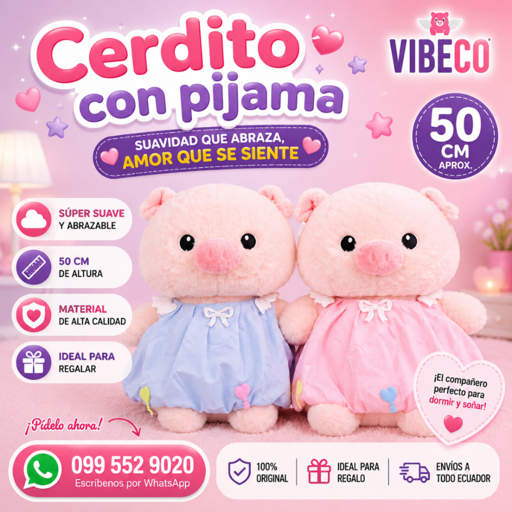 Cerdito con Pijama 40cm