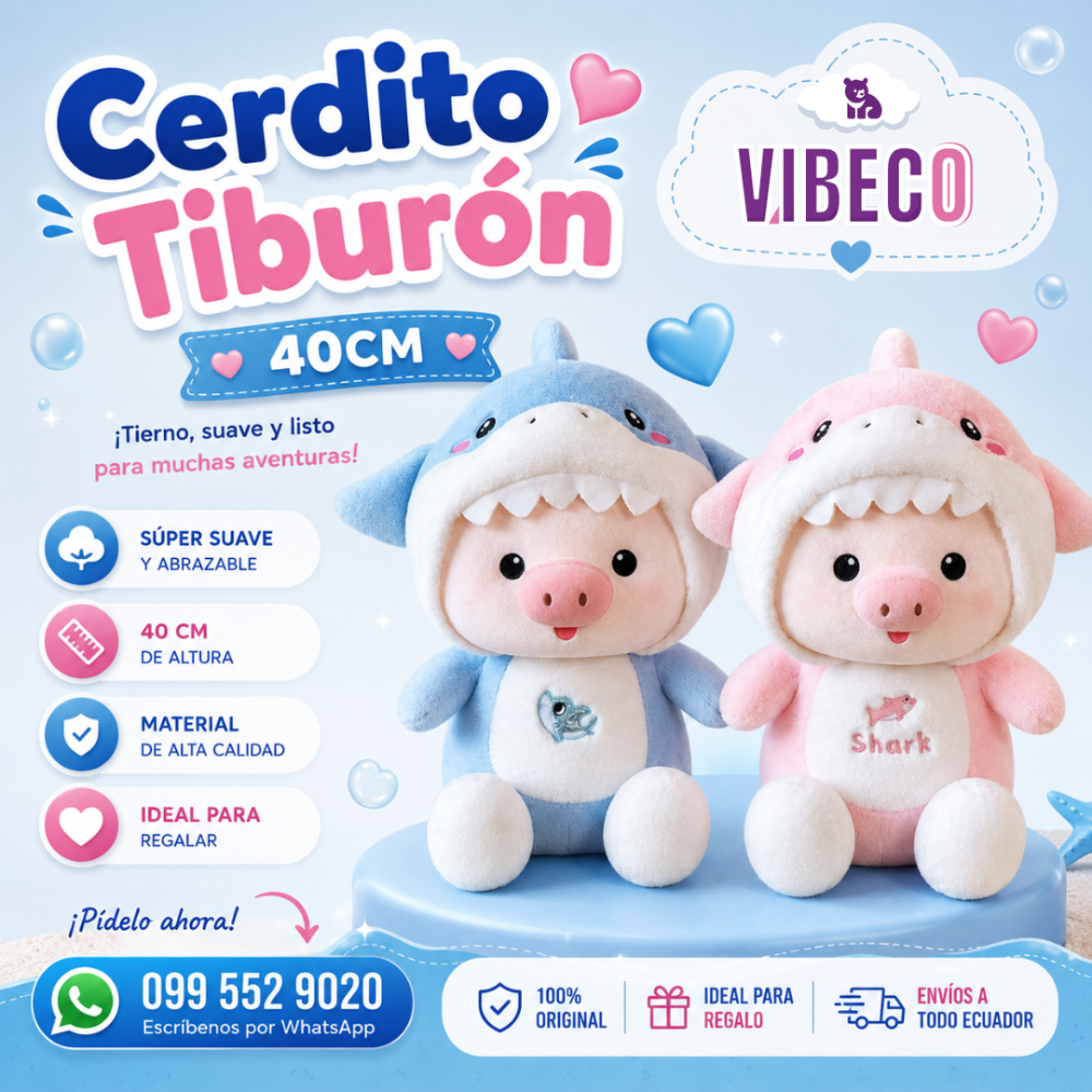 Cerdito Tiburón 40cm