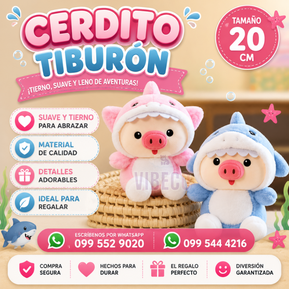 Cerdito Tiburón 20cm