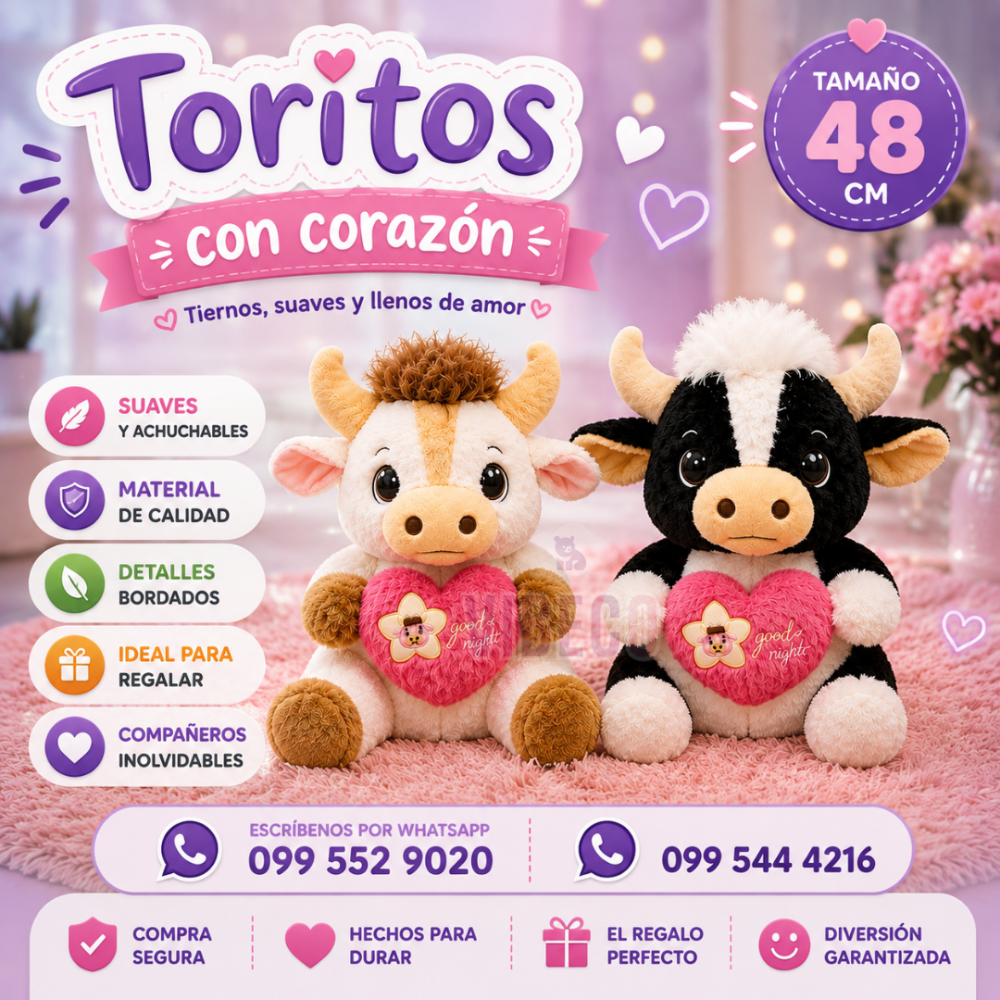 Toritos con corazón 48cm