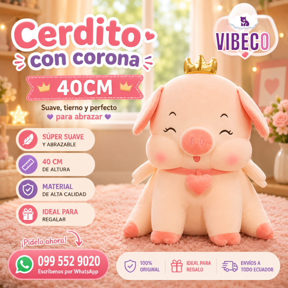Cerdito corona 40cm