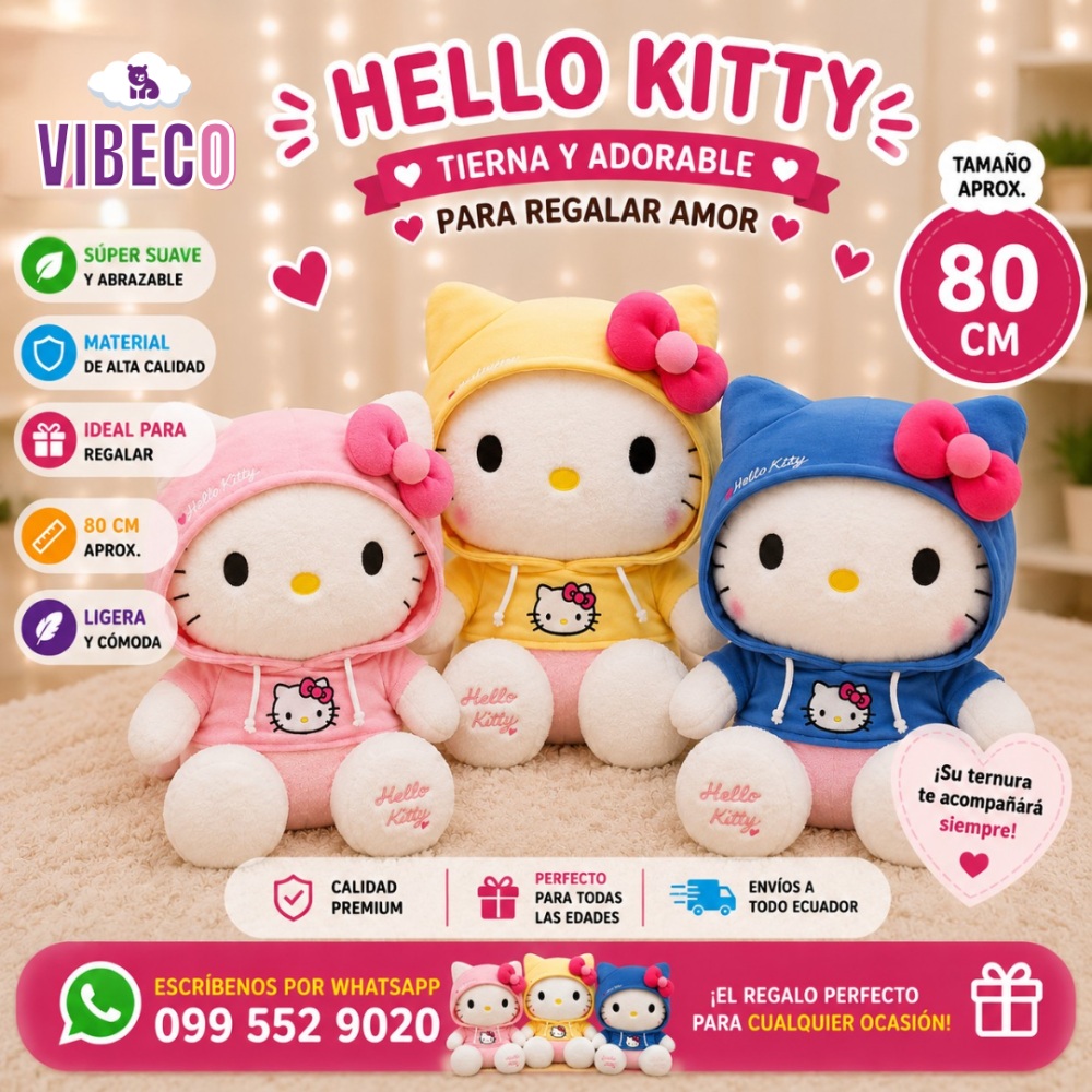Hello Kitty Capucha 80cm