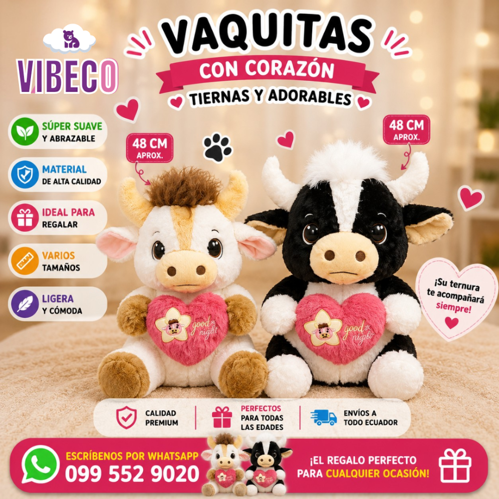 Vaquita con corazon 48cm
