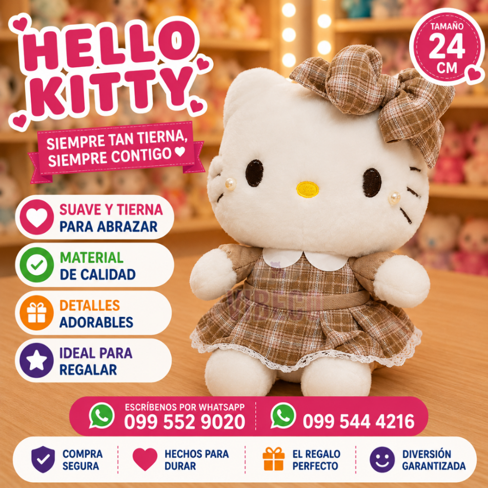 Hello Kitty 24cm perlas cafe
