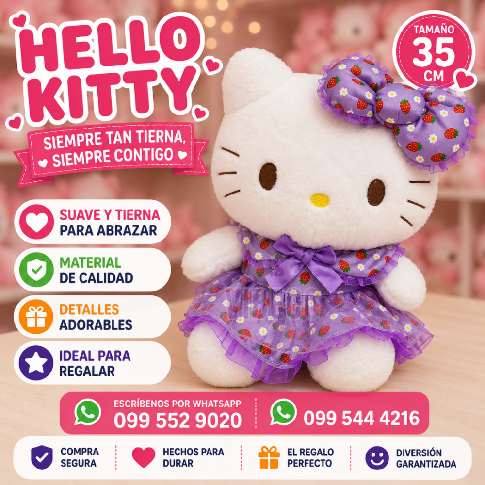Hello Kitty Fresa Lila 35cm