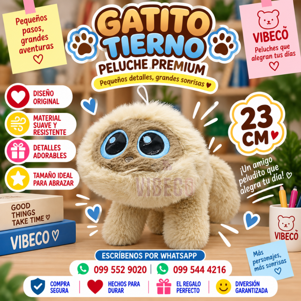 Gato tierno 23cm