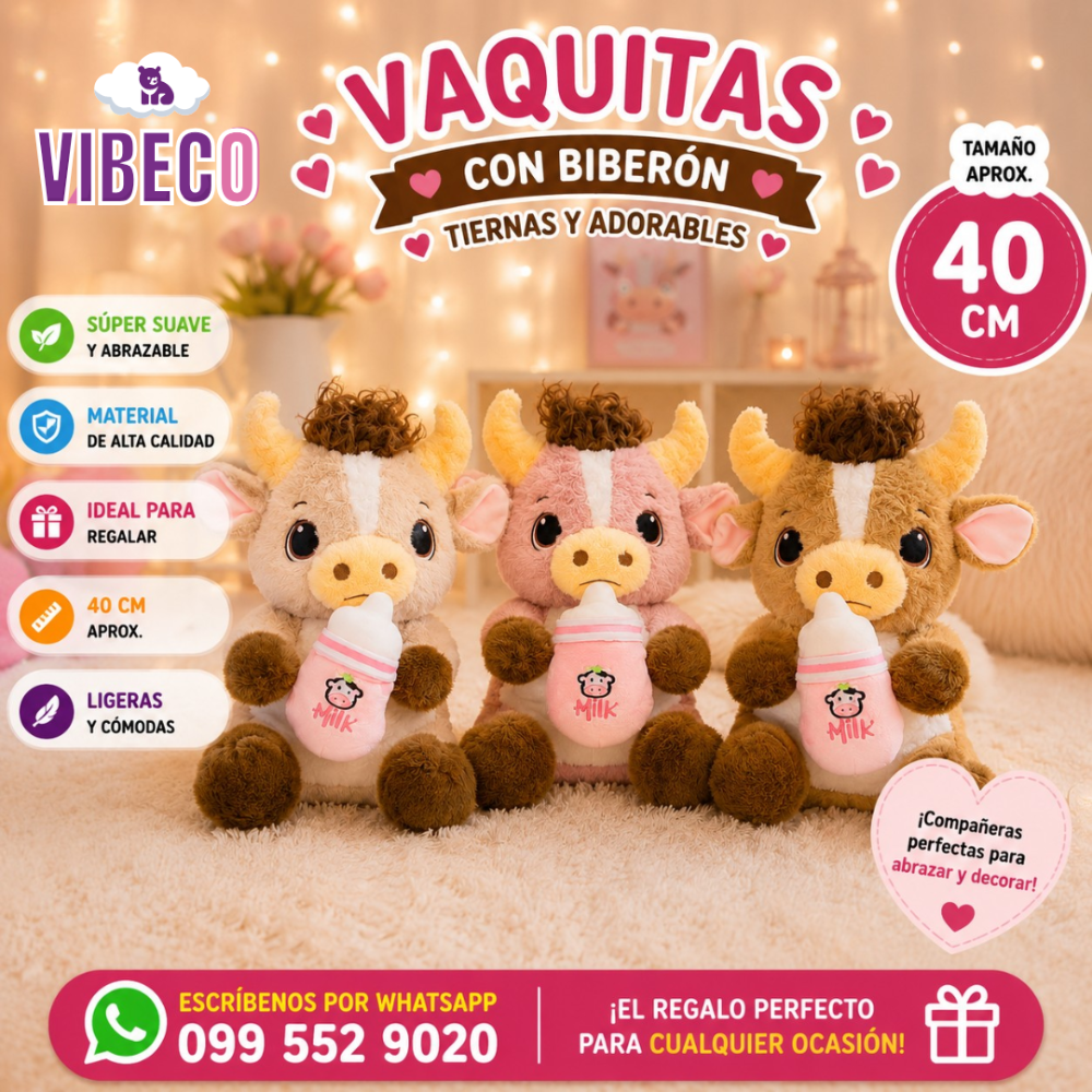 Vaquitas biberon 40cm