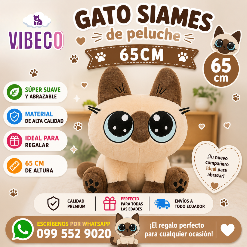 Gato Siames 65cm