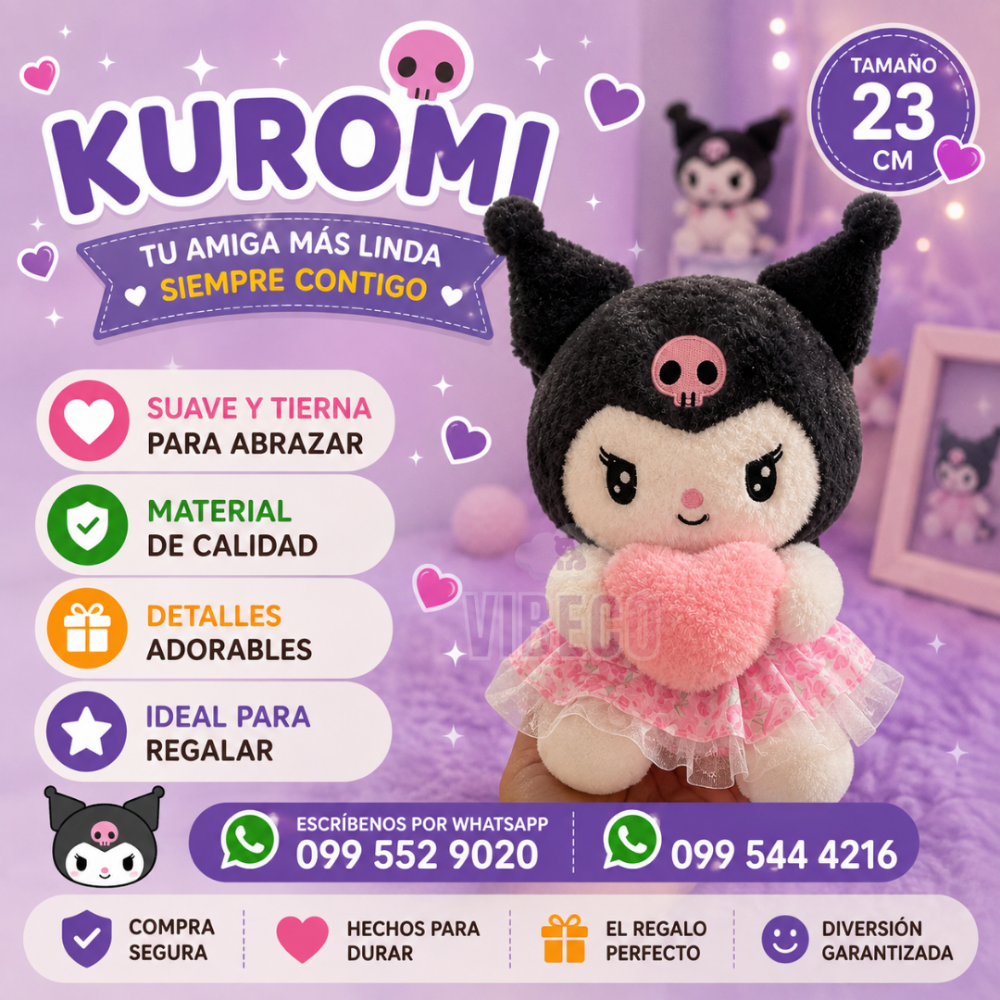 Kuromi Corazón 23cm