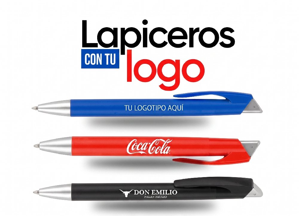 Bolígrafo sencillo + 1 logo en serigrafía, dtf uv o tampografia