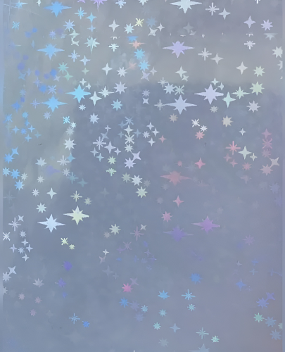 Papel para laminar holográfico estrellas x 10 Unid