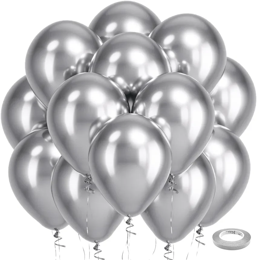 Globo cromado plateado