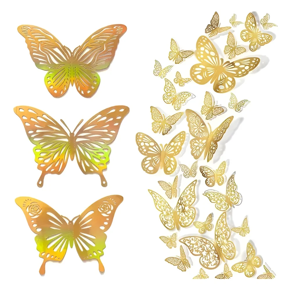 Mariposas metalizadas adhesivas