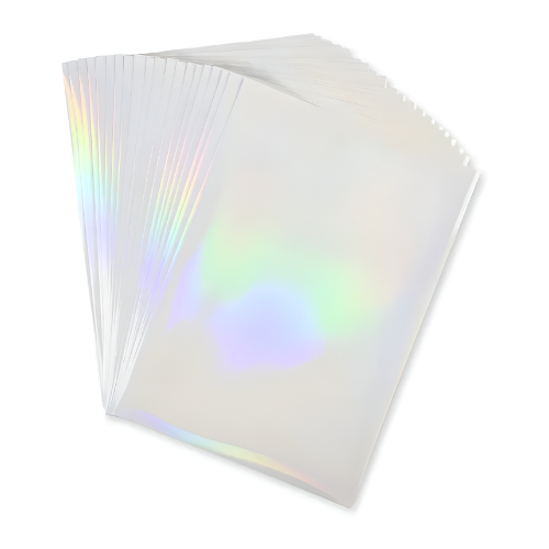 Papel para laminar holográfico liso x 10 Unid