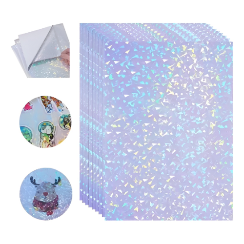 Papel para laminar holográfico vidrio roto x 10 Unid