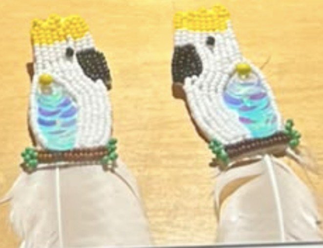 Aretes de ave maxi chaquira