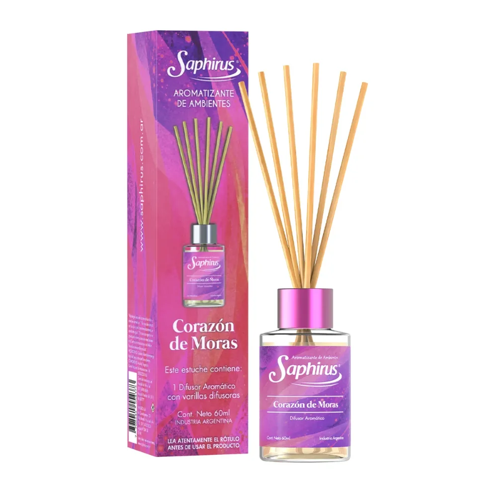Difusor Saphirus x 60 ml Corazón de Moras