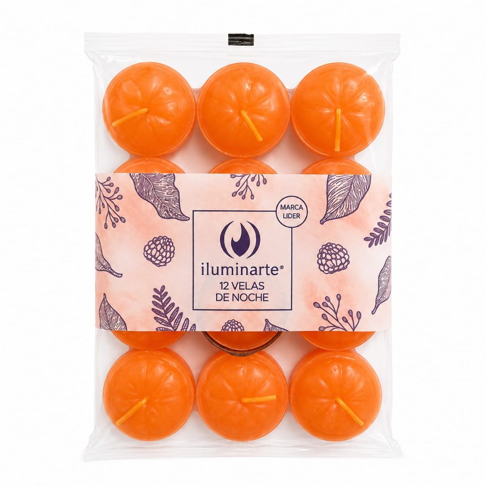 Velas de noche x 12 Naranja