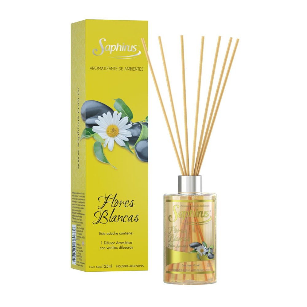 Difusor con Varillas Flores Blancas
