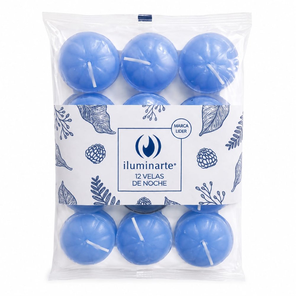 Velas de noche x 12 Celeste
