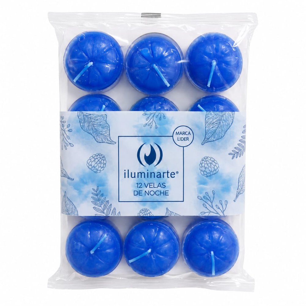 Velas de noche x 12 Azul