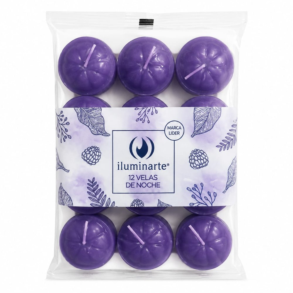 Velas de noche x 12 violetas